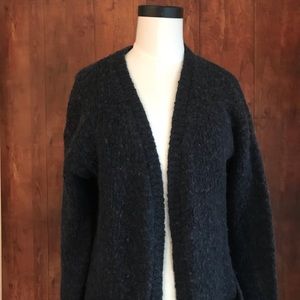 Forever 21 Fuzzy Navy Cardigan